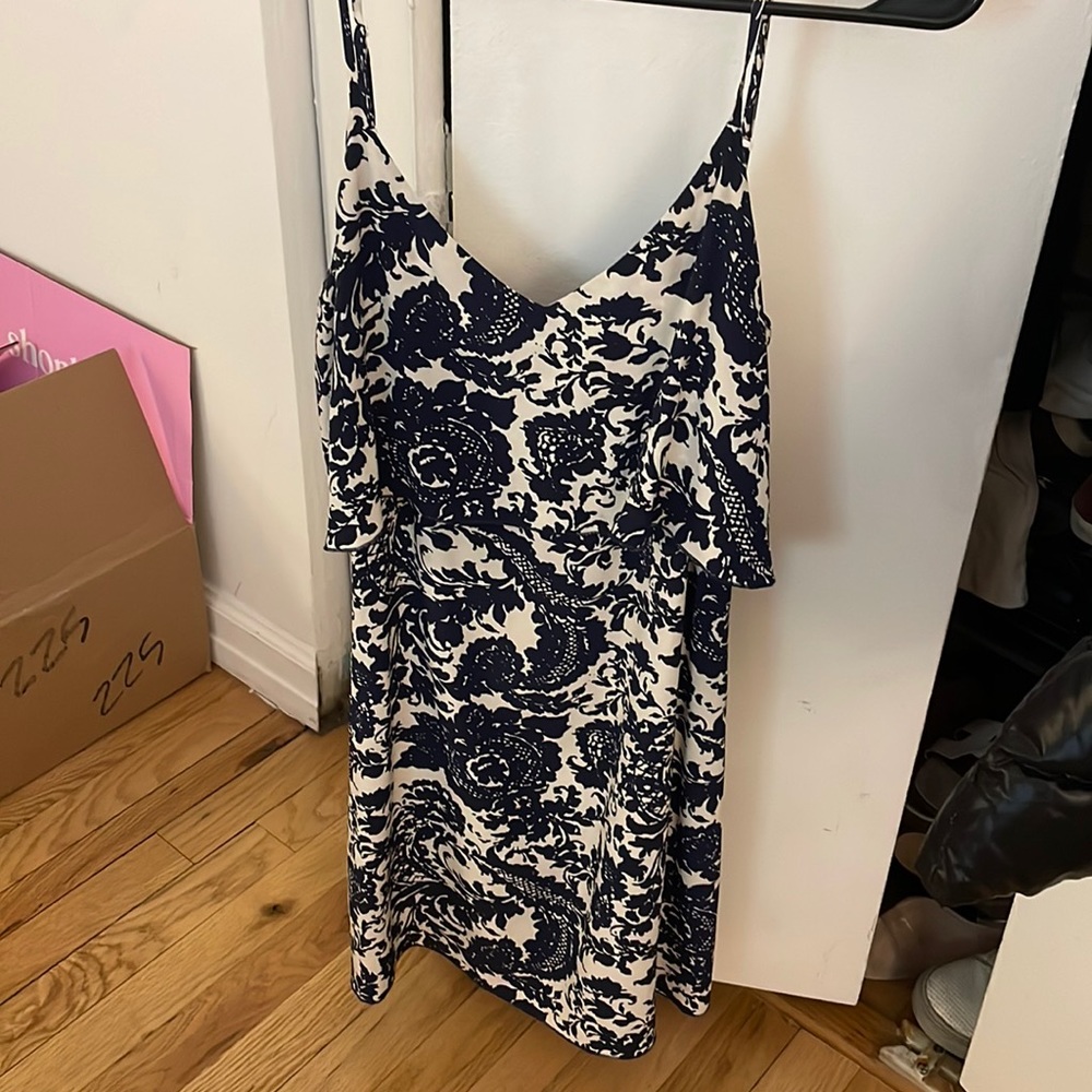 Intermix printed silk dress